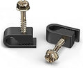 THE CIMPLE CO Single Cable Clips with Screws - 1/4 Inch Coaxial Cable Clamps Outdoor - Exterior Cord Management for Coax, CAT Ethernet, Electrical Wire - Screw Clamps for Wires - 100 PCS, Black