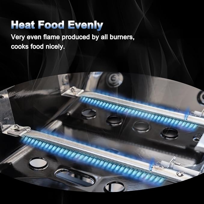 Adviace Replacement Grill Parts for Expert Grill XG10-101-002-02 3 Burner Gas Grill, Heat Tents Heat Plates & Burner Tubes & Cooking Grid Grate for 3 Burner Walmart Expert Grill Model XG10-101-002-02