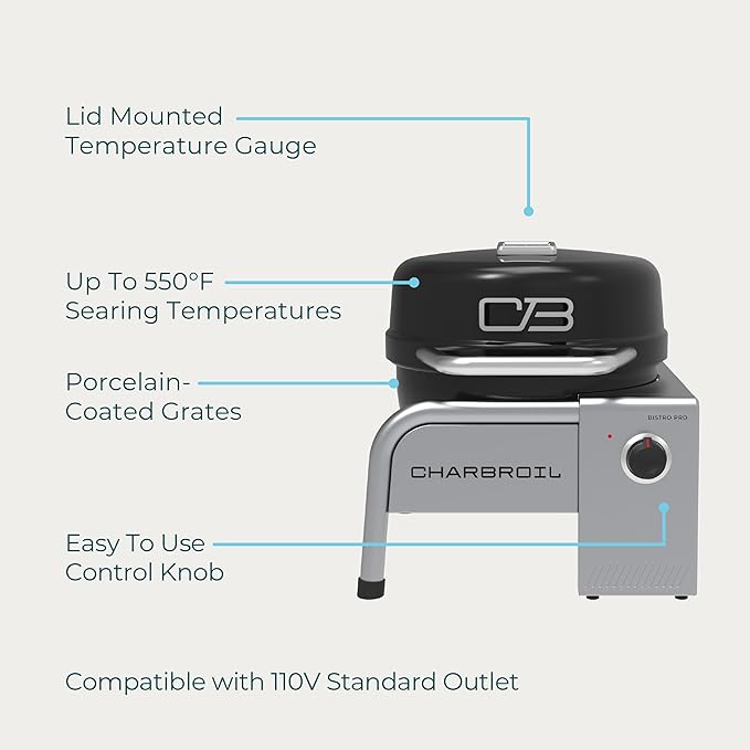 Charbroil Bistro Pro Tabletop Electric Grill, Black - 25302149