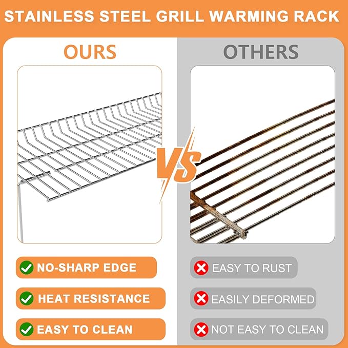 Grill Warming Rack for CharGriller 5050 Replacement Parts, Accessories for Char Griller Top Rack 5050 3001 3008 5650 Cooling Rack, Grill Warmer for Char Griller Grill Replacement Parts,Stainless Steel