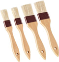 Boao 4 Pcs Pastry Brush, Natural Bristle Basting Brush, Beech Wooden Handle Basting and BBQ Brushes for Cooking, Butter, Oil, Egg, Marinade, Sauce, Grilling, Baking, Kitchen Food(1 Inch, 1 1/2 Inch)
