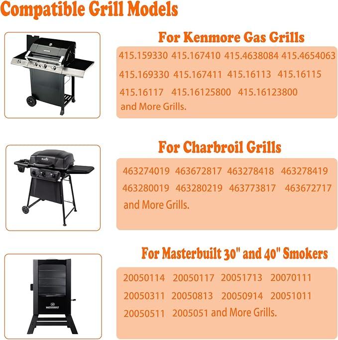 Grill Grease Tray with Clip for Char-Broil & Kenmore Outdoor Grill Grease Tray Replacement Part,Grease Catcher for Masterbuilt 30"&40"and Other Similar Grills, Disposable Aluminum Foil Liners(10 Pack)