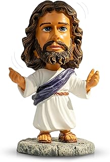 Jesus Bobblehead | Dashboard Jesus for Car with Durable Resin Construction for Christian Car Decor & Home Display | Dashboard Ornament Design | 4.29" Inches (Purple)