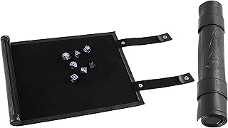 Forged Dice Co Scroll Dice Tray and Rolling Mat with Zippered Dice Holder - Storage Pouch Holds up to 14 Metal or Plastic Polyhedral Dice - Compatible with DND and Dungeons & Dragons Game Dice