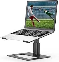 BoYata Laptop Stand, Ergonomic Aluminum Height Adjustable Computer Stand Laptop Holder for Desk, Compatible with MacBook Pro/Air, Dell, Lenovo, HP, Samsung, More Laptops 11-17" (Black)