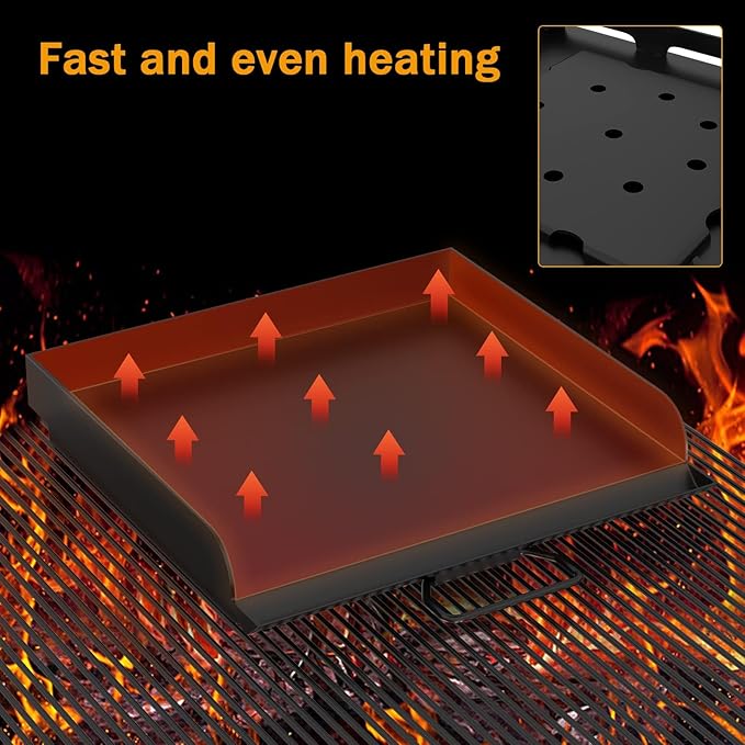 14'' x 16'' Professional Flat Top Steel Griddle with Carry Bag for Camp Chef Grill Pro 60x EX60B EX60P EX60PP EX60LW EX90LW EX280LW and Most of 1/2 Burners Camp Propane Stove Grill