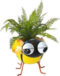 Garden Ornaments Planter Pot,Yellow Planters for Indoor or Outdoor,Succulent Planter with Drainage,Metal Cute and Funny Bee Pot Planter（7.5Inch,1pc Bee）