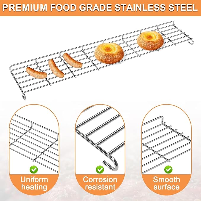 66045 Warming Rack for 4-Burner Weber Genesis 2 GS4 Grill Parts Replacement Weber GS4 Genesis II 400 SER II E410 E435 S435 SE410 Accessories 4 Burner Grills, 32 3/4" L Stainless Steel Upper Rack 66800