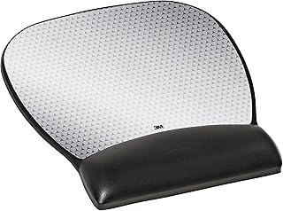 3M Precise Mouse Pad with Gel Wrist Rest, Soothing Gel Comfort with Durable, Easy to Clean Leatherette Cover, Optical Mouse Performance, 9.2" x 8.7", Black (MW310LE)