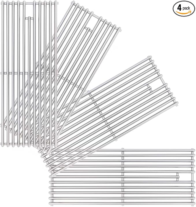 Upgrade 4 Pack 18" x 7-3/8" Heavy Duty Stainless Steel Triangle Solid Rod BBQ Cooking Grill Grate Replacement Parts for Blaze Grill 3, 4, 5 Burner Grill Models, 5 Models Blaze And More