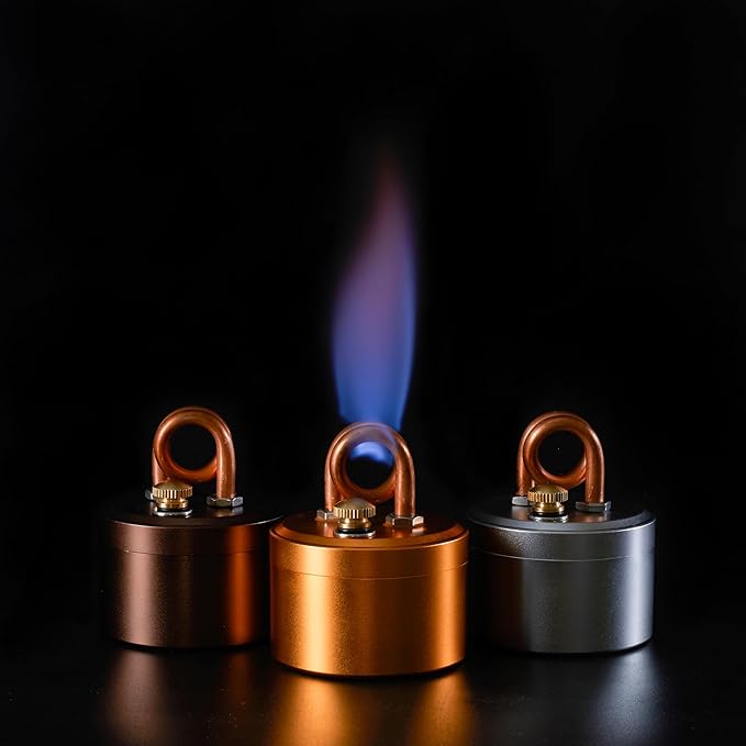 Portable Mini Alcohol Camping Stove - Foldable Stand, Durable Shell, Safe & Intense Flame Spirit Burner - Lightweight for Hiking, Backpacking, Cooking - 50ml Capacity