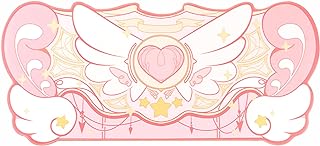 GeekShare Large Gaming Mouse Pad Kawaii Pink Non-Slip Rubber Back Mouse Pad Big Waterproof Desk Mat for Keyboard and Mouse Perfect for Gaming,or Home Office Work - Star Wings（Super Dense Cloth）