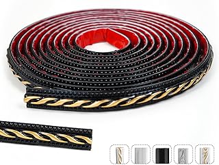 W&S Peel and Stick Flexible Chair Rail Molding Wall Trim, Self Adhesive Caulk Strip for Backsplash Tile Edge/Ceiling/Door Frame/Mirror,Stick on Accent Wall,Living Room,Bedroom(Golden Line,16.4FT)