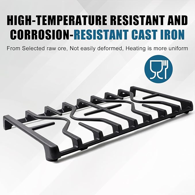 Criditpid WB31X27151 Side Grate & WB31X27150 Center Grate Kit Replacement Parts for GE Stoves, General Electric Gas Range Burner Grate for JGBS66REKSS JGB735SPSS JGBS86SPSS, 2+1 Pack.