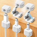 Art3d 8 Pack Magnetic Cable Clips, White Cable Management Accessories, Cord Smooth Adjustable & Adhesive Backing Cord Organizer for Office Home Organization, Desk, Wall, Nightstand, Phone, Car