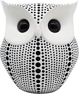 Owl Craft Statues Home Decor - White Owl Figurines, Animal Statue, Small Accents for Bedroom, Office, Garden, Bookshelf, TV Stand Decoration(White)