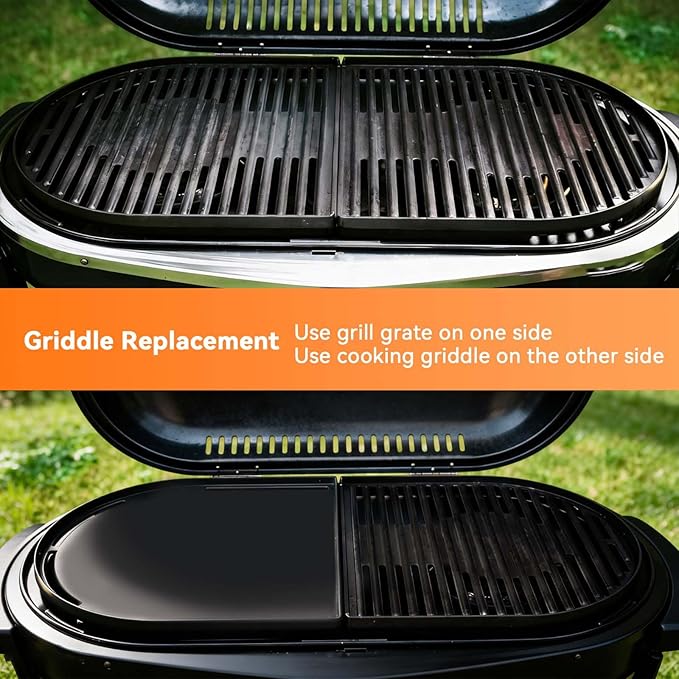 13" Cast Iron Griddle for Coleman Roadtrip Grill 285 225 Table Top Accessories Replacement Parts - Nonstick Reversible Griddle for Stove Top/Gas Grill/Oven & Outdoor BBQ for Swaptop Cooktop LX LXE LXX