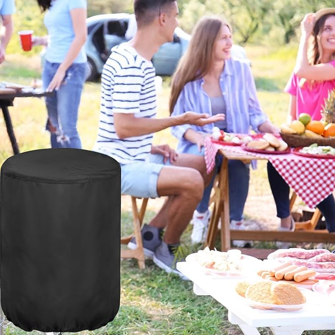 Outdoor Fryers Cover for Feasto / for RYHOFOUD Propane Fryer Pot, Waterproof Outdoor Propane Gas Fish Fryer Pot Kit Covers for Deep Fryer Turkey Fryer Outdoor Cookers- 20”Dx23”H, Black