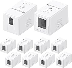 Cable Matters UL Listed 10-Pack 1-Port Keystone Jack Surface Mount Box in White