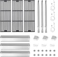 CANDANA Replacement Parts for Chargriller 3001, 3008, 3030, 4000, 5050, 5252 Grill Models, Stainless Steel Burner, Stainless Steel Heat Plates, Porcelain Cast Iron Cooking Grid Grates, Igniters