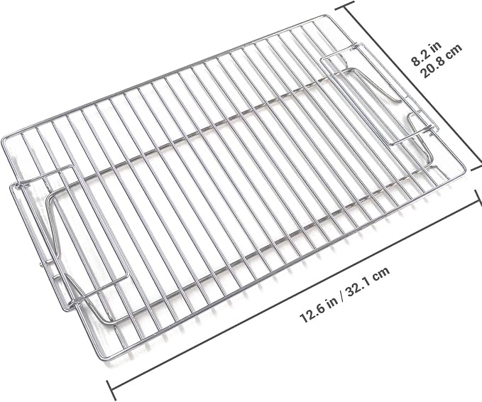 Charmline Stainless Steel Grill Grate Replacement, Lift-Up BBQ Cooking Grid with Handles, Suitable for Charmline Portable Charcoal Grill, Ideal for Meat, Steak & Outdoor Camping (14x9in)