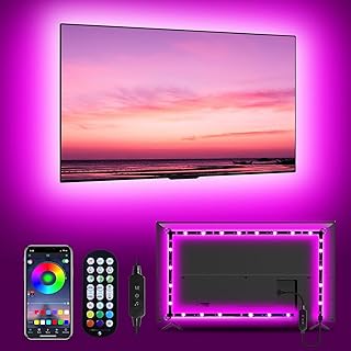 MATICOD LED Lights for TV, 16.4ft RGB Strip Lights for TV Behind 50-70in TV, Bluetooth APP Remote Control Music Sync TV Backlight for Bedroom Gaming Room