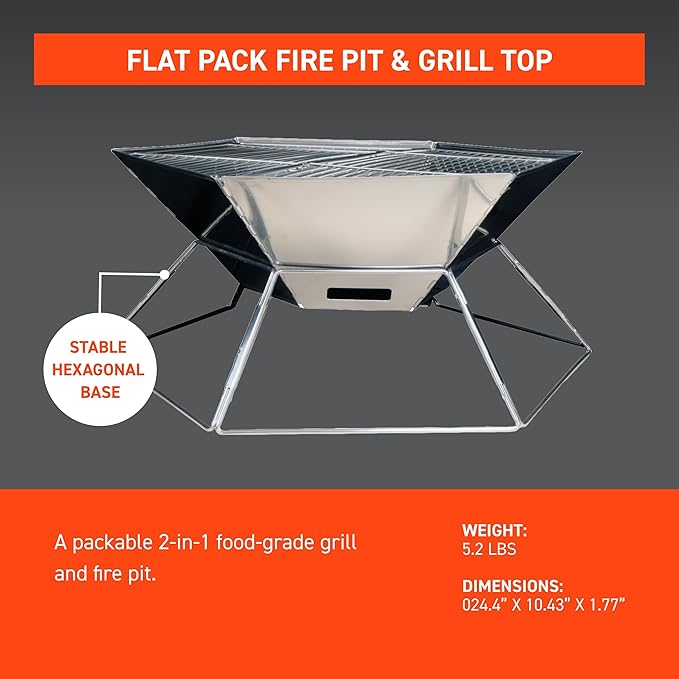 Survive Outdoors Longer Flatpack Packable Fire Pit