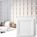 Art3d 33-Pack 3D Textured Accent Wall Panel for Interior Décor, Waterproof PVC Decorative Wall Paneling for Living Room Bedroom Gaming Room Office, 11.8"x11.8" Cover 32.Sq.Ft., White