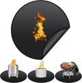 Protebox 19.5" Fire Pit Mat for Solo Stove Mesa Tabletop Fire Pit, Round Fireproof Under Grill Mat for Deck Patio Grass Outdoor Grill Accessories, Portable and Reusable, Glossy Black