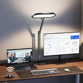 Premium LED Desk Lamp for Home Office – Eye-Caring Double Side Light with Knob Remote, Stepless Dimming & Color, Memory, Metal Table Lamp for Zoom, Studying, Video Conference, Flicker-Free, Glare-Free
