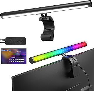 Smart Monitor Light Bar with RGB Backlight, Software-Controlled Screen & Music Sync, LED Monitor Lights for Gaming & Work with 16 Million Colors and 18 Modes – 16"