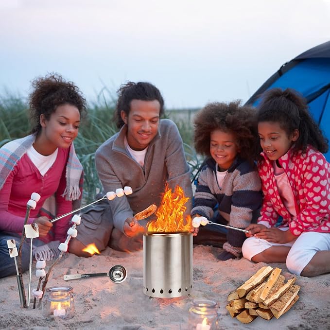 Tabletop Fire Pit Outdoor, Wood Pellet Table Top Firepit, 7 Inch Mini Fire Pit with Removable Ash-Pan, Firepit with Carry Bag for Outside Patio Camping Backyard Picnic