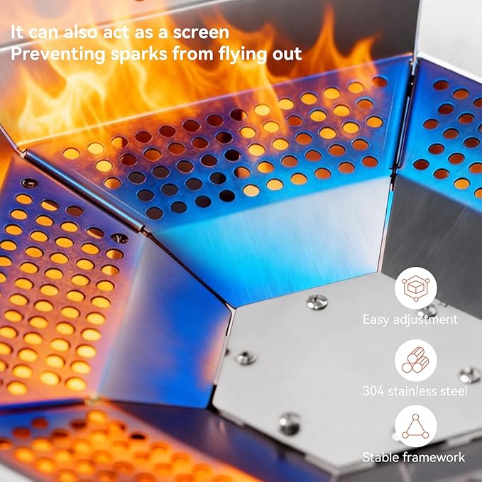 Heat Deflector for Solo Stove Bonfire 19.5 inch, Fire Pit Heat Diffuser with Handle, 304 Stainless Steel for Solo Stove Bonfire 1.0 & 2.0 and Other 19.5" Fire Pits