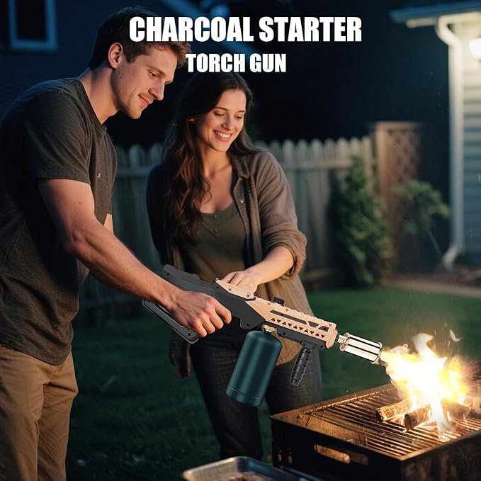 ARTFLAMM Flame Thrower Gun - Propane Cooking Torch Grill Lighter - Adjustable Flamethrower - Powerful Torch for BBQ, Campfire, Charcoal Wood, Weed (Tank Not Included)