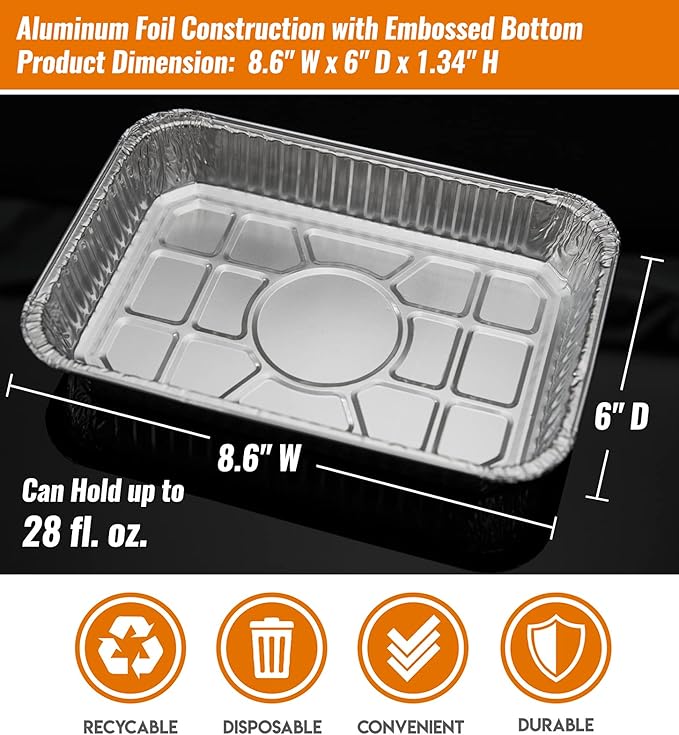 NUPICK 20 Pack 6415 Drip Pans Compatible for Weber Spirit Series, Genesis Series, Q Series Grills, Disposable Aluminum Foil Grease Trays, 8.5" x 6"