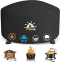 Zettum Fire Pit Cover Round 44 Inch - Outdoor Firepit Cover Heavy Duty & Waterproof, 600D Patio Fire Table Cover Gas Fire Pit Accessories Fade & Weather Resistant - 44 x 44 x 24 Inch