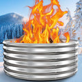 39 Inch Fire Pit Ring for Outside, 17'' Tall Heavy Duty Firepit,Wood Burning, DIY In Ground or Above-Ground, Outdoor Heavy Duty Galvanized Steel Fire Pits for Backyard Bonfire, Patio & Camping