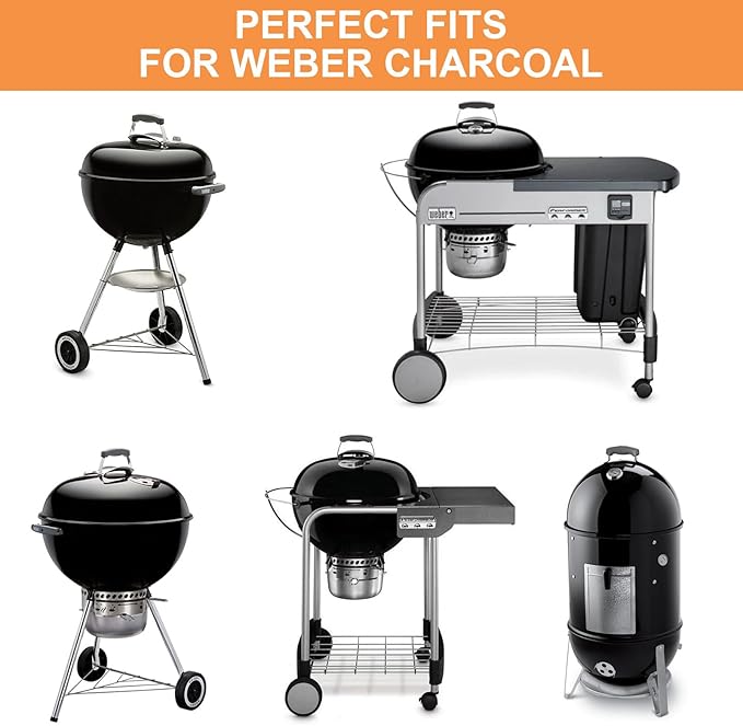 8834 65171 Griddle for Weber Gourmet BBQ System Sear Grate, for 22'' Weber Original Kettle Premium/Charcoal Grill Accessories, 22" Smokers, for Kettle Charcoal Grill Grate 22 inch, Cast Iron