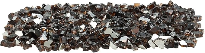 VEVOR Fire Glass, 20 lbs, Copper, 1/2 Inch High-Temperature Resistant Reflective Glass Rocks, Smokeless Fire Pit Stones for Outdoor Table & Landscaping