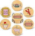 Friends TV Show Merchandise - Friends Coasters Set of 6,Friend TV Show Gifts for Women,Wooden Drink Coasters with Holder,Friend Christmas Decor