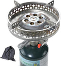 CAMPINGMOON Bottle Top Propane Camping Stove Portable High Output Single Burner w Integrated Piezo Ignition Solid Brass Regulator Precision Metal Knob Wind-Resistant Outdoor Stove PG-4/ST No Gas fuel