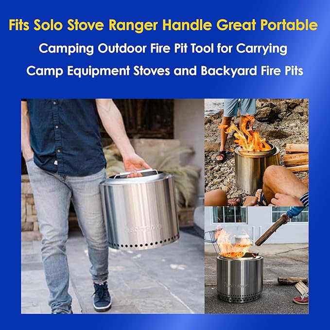EAORBD Ranger Fire Pit Handle for Solo Stove Ranger 2.0-15 Inch Smokeless Portable Fire Pit- Stainless Steel