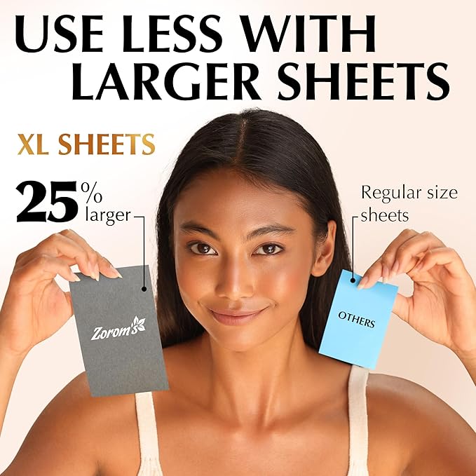 Natural Oil Blotting Sheets for Face with Bamboo Charcoal - 25% Larger - 3pk/300 Makeup Friendly Oil Absorbing Sheets for Face - Easy Dispensing Blotting Papers - Perfect for Keeping in Purse
