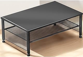 ECOLOVI 2-Tier Computer Monitor Stand Riser, Desk Organizer for Monitor, Printer & Laptop Stand, Desktop Workspace Organizers for Office Supplies(Black)
