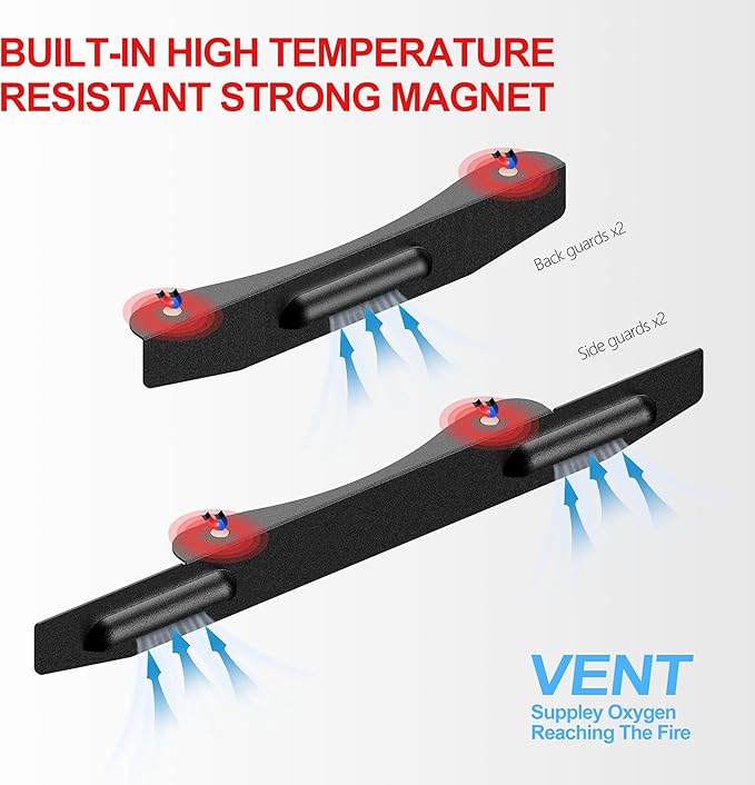 Upgraded Wind Guards for Blackstone 22 Inch Griddle, Blackstone Griddle Accessories, Magnetic Stainless Steel Wind Screen for Black stone Grill,Protect Flame Hold Heat Compatible with Hood＆Side Shelf