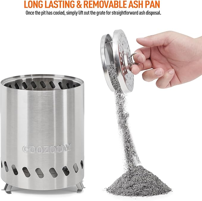 Portable Table Top Fire Pit with Stand, 5.5" Stainless Steel Mini Outdoor Low Smoke Burning Tabletop Firepit Fueled by Pellets or Wood, for Outside Camping