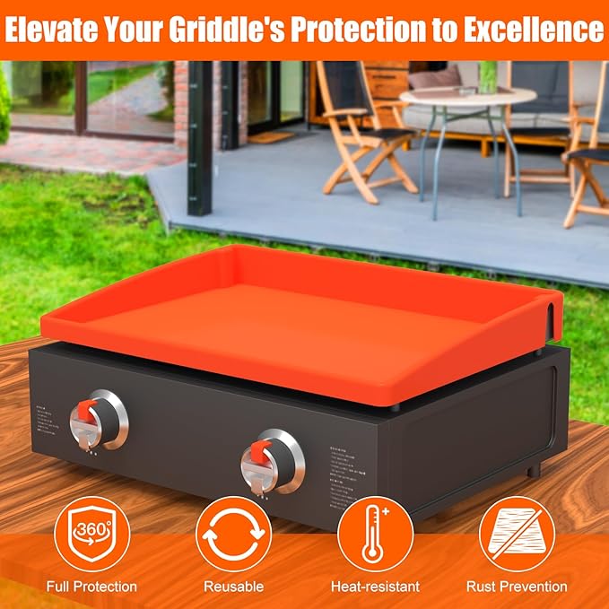 Silicone Griddle Mat Cover for Blackstone - 22 Inch True All-Encompassing Coverage Heavy Duty Food Grade Grill Buddy Mat, All Season Cooking Surface Protective Cover