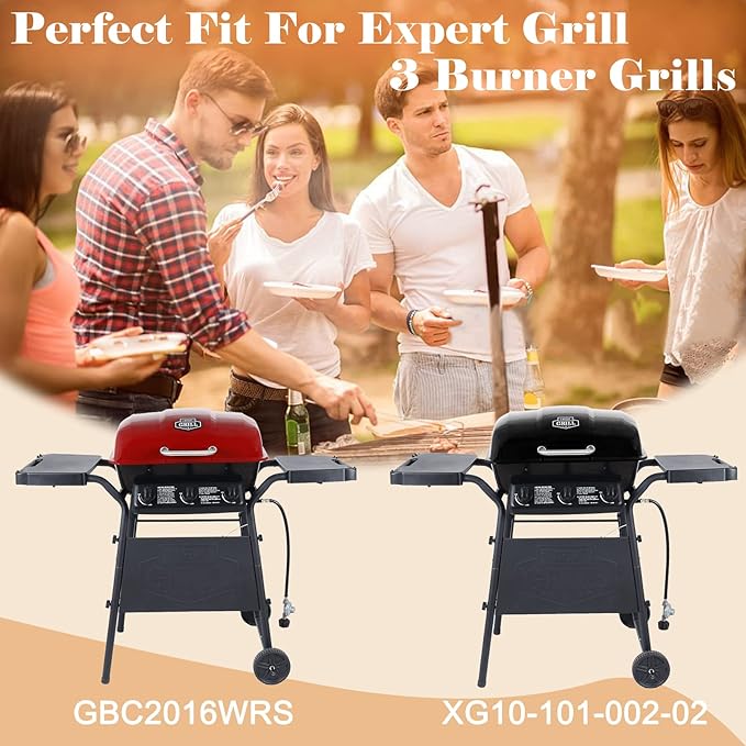Expert Grill XG10-101-002-02 3-Burner Gas Grill Parts - 3-Pack Heat Plates and Burner Tubes