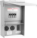 Electrical Outlet Boxes Temporary Power Panel Weatherproof RV Receptacle Box with 30 50 Amp Breaker 20 Amp GFCI Outlet Outdoor Panel for RV Camper Car Travel Generator Motorhome (Update)