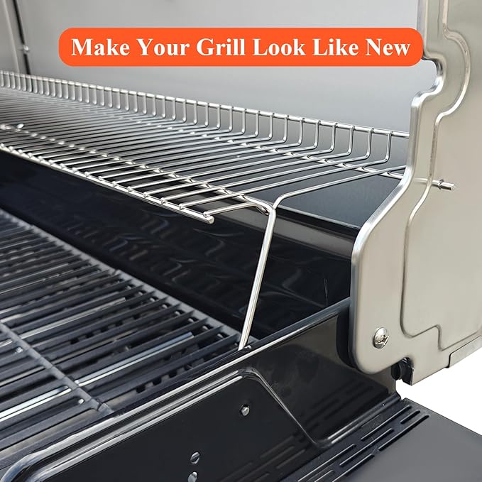 Hisencn Grill Warming Rack for for Charbroil Performance 2-Burner 463633316, Replacement Parts for Char Broil 463672016 2-Burner Gas Grill, Warming Grates, Stainless Steel